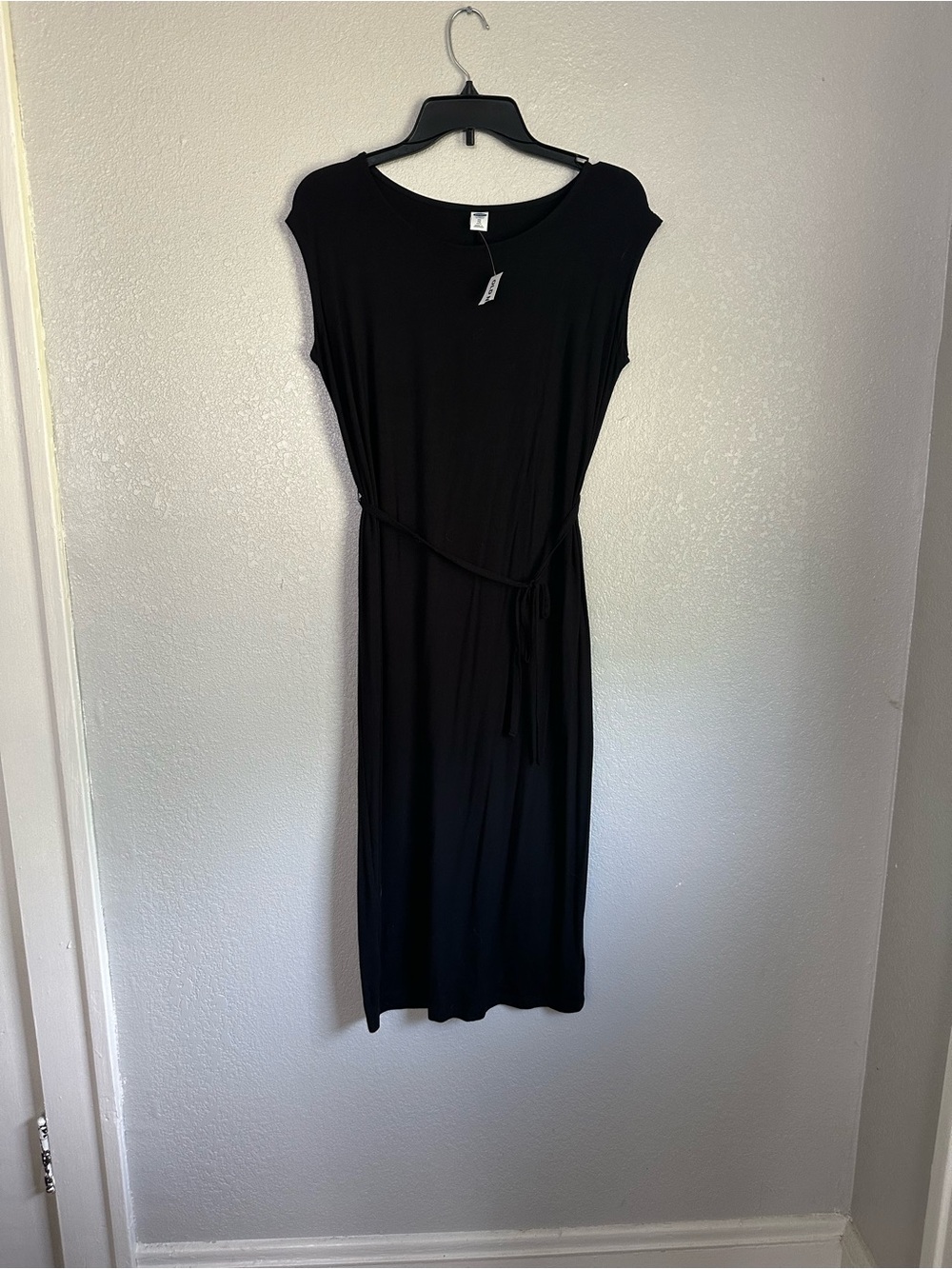 NWT Old Navy Comfy Stretchy Cap Sleeve Tie Waist Midi Dress